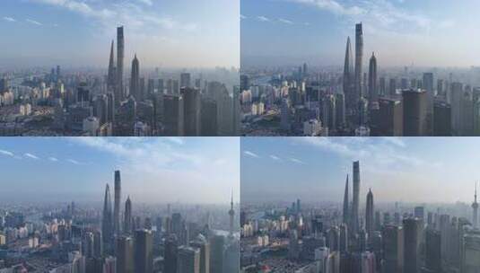 上海陆家嘴城市高楼全景高清在线视频素材下载