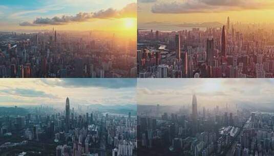 深圳航拍日出日落高清在线视频素材下载