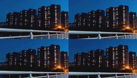 城市夜景居民楼灯光万家灯火高清在线视频素材下载