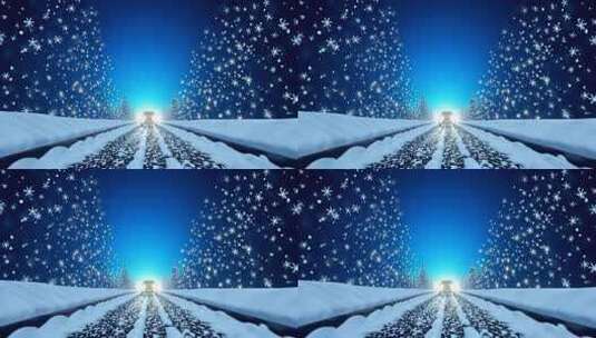 雪地公路行驶汽车雪景素材高清在线视频素材下载