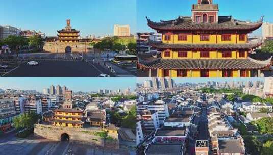 宁波鼓楼历史文化街区航拍视频素材高清在线视频素材下载