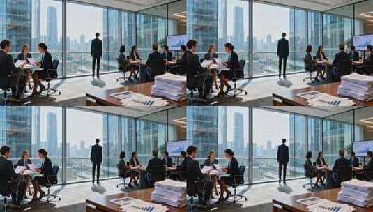 办公室白领商务会议场景高清在线视频素材下载