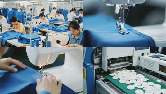 服装生产流水线生产全流程高清在线视频素材下载