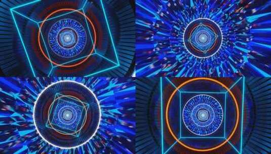 科幻感霓虹光影隧道背景高清在线视频素材下载