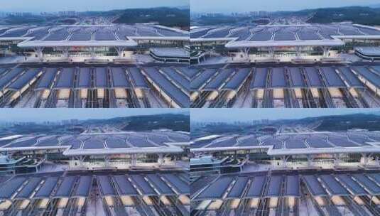 俯瞰现代化高铁站建筑高清在线视频素材下载