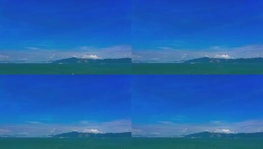 蓝天大海远山风景高清在线视频素材下载