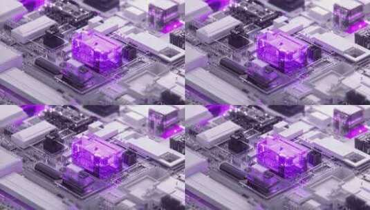 科技电路板核心处理器运作高清在线视频素材下载