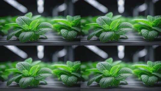 室内水培植物在生长灯下茁壮成长高清在线视频素材下载