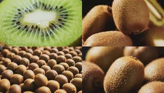 绿心猕猴桃微距特写高清在线视频素材下载