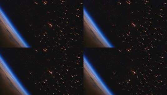 太空中流星划过地球景象高清在线视频素材下载