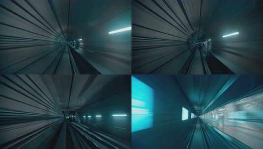 【8K】地铁隧道快速穿梭延时 转场高清在线视频素材下载