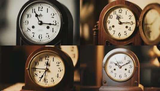复古时钟特写高清在线视频素材下载