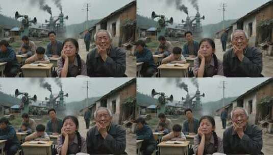 农村老人孩子户外学习场景高清在线视频素材下载