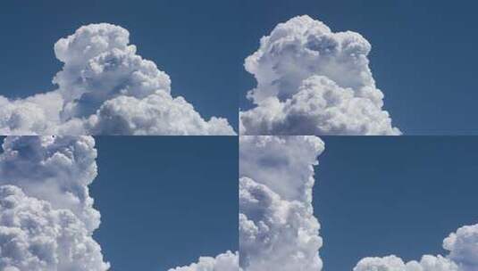 蓝天中蓬松白云景象高清在线视频素材下载
