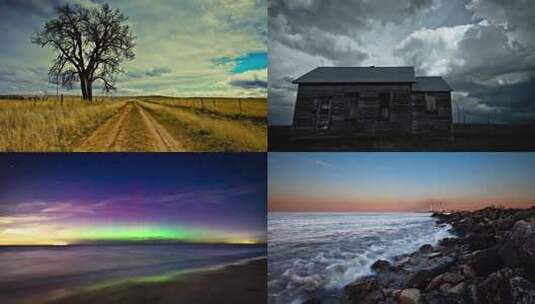 乌云下的老旧木屋高清在线视频素材下载