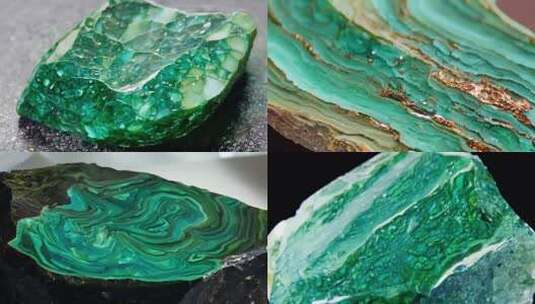 孔雀石纹理特写高清在线视频素材下载