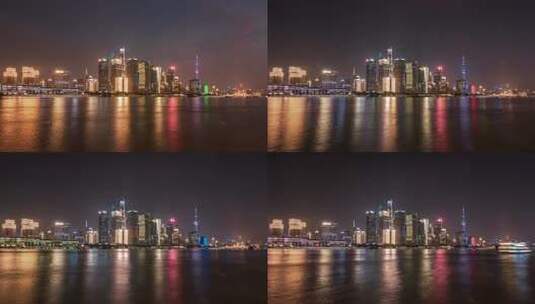 陆家嘴黄浦江上穿梭的船只高清在线视频素材下载