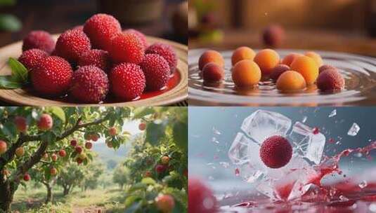 新鲜杨梅 杨梅 东魁杨梅 冰镇杨梅高清在线视频素材下载