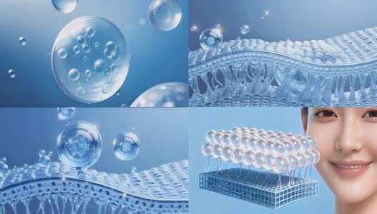 4K玻尿酸补水护肤动画高清在线视频素材下载