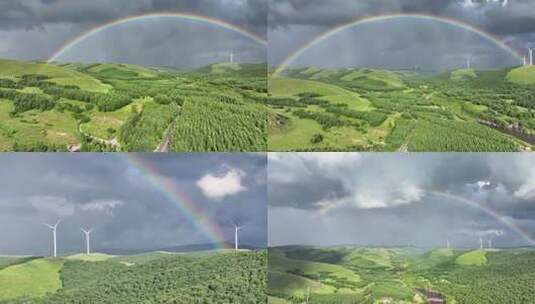 草原雨后彩虹双彩虹【合集】高清在线视频素材下载