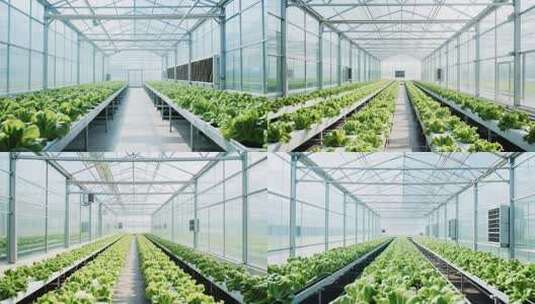 温室大棚内蔬菜种植场景高清在线视频素材下载