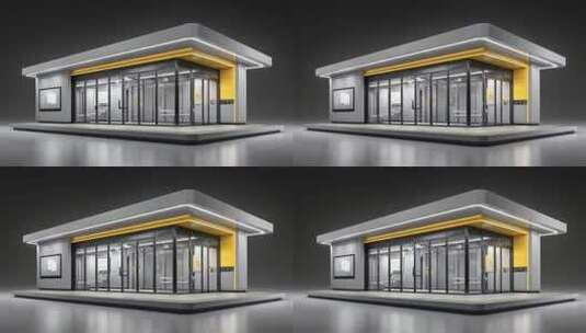 未来城市公交站台设计概念展示高清在线视频素材下载