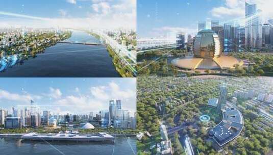 互联网杭州城市数字科技城市高清在线视频素材下载