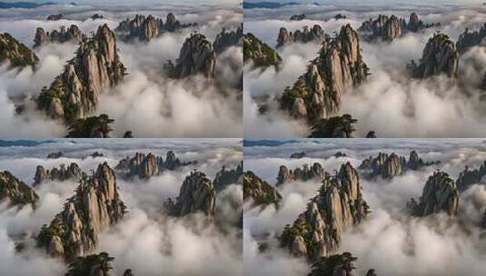 黄山云海壮美全景高清在线视频素材下载