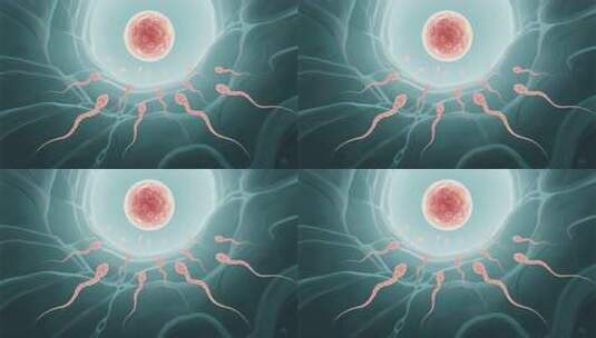 精子与卵细胞结合场景高清在线视频素材下载