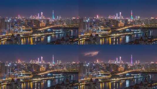 广州荔湾广州圆夜景延时-2高清在线视频素材下载