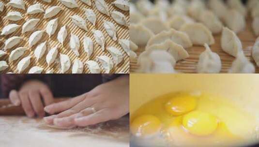 过新年包饺子高清在线视频素材下载