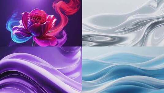 蓝色抽象波浪背景素材高清在线视频素材下载