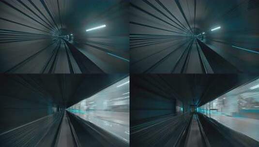 【8K】地铁隧道快速穿梭延时 转场高清在线视频素材下载