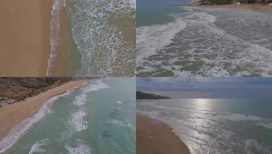 大海海浪海滩沙滩蓝天白天高清在线视频素材下载