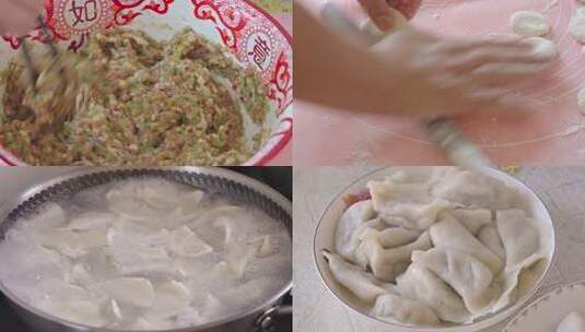 春节家中老人包饺子慢镜全程高清在线视频素材下载