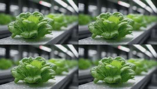 水培生菜在室内农场中茁壮成长高清在线视频素材下载