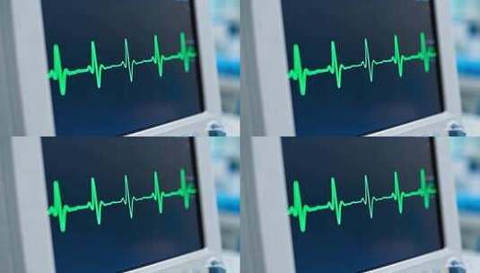 医疗设备显示心电图画面高清在线视频素材下载