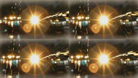 夜晚光斑光晕效果画面高清在线视频素材下载