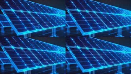 蓝色调太阳能光伏板素材高清在线视频素材下载