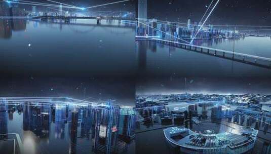 科技杭州城市未来感穿梭高清在线视频素材下载