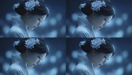 唐朝古典美人侧颜唯美意境高清在线视频素材下载