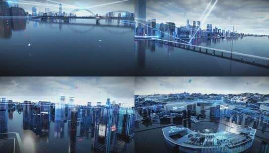 科技杭州城市未来感穿梭高清在线视频素材下载