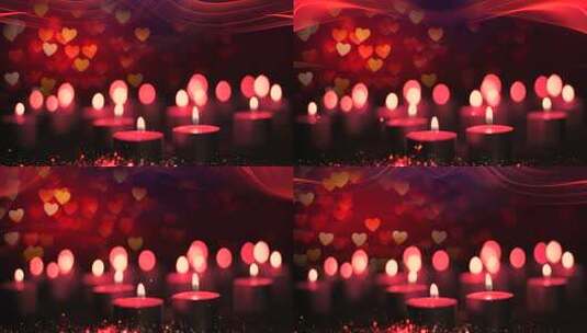 浪漫爱心烛光背景素材高清在线视频素材下载