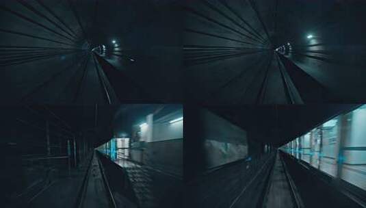 【8K】地铁隧道快速穿梭延时 转场高清在线视频素材下载