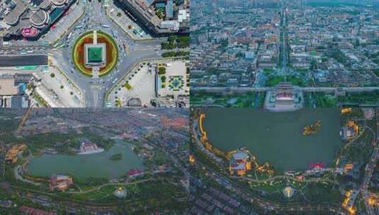西安地标航拍合集高清在线视频素材下载