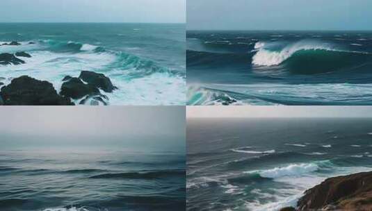 大海海浪浪花海洋巨浪翻滚高清在线视频素材下载
