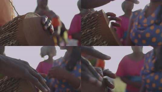 非洲马赛人穿传统服装跳舞唱歌高清在线视频素材下载