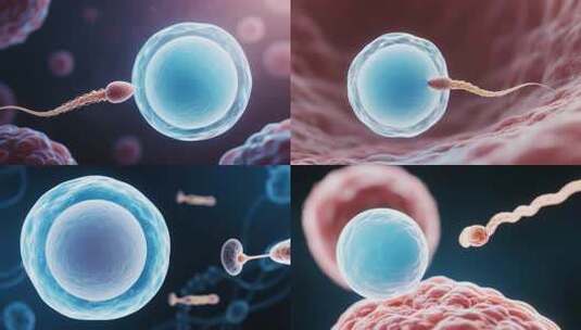 精子与卵细胞结合微观素材高清在线视频素材下载