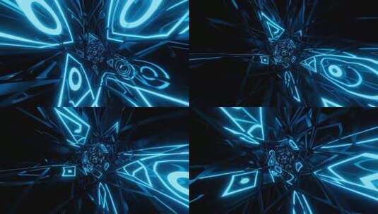 蓝色动感灯光隧道背景素材高清在线视频素材下载