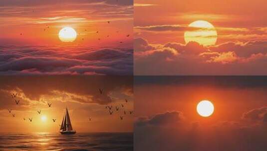 日出延时云海日落太阳升起朝阳夕阳ai素材高清在线视频素材下载
